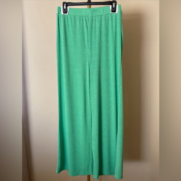 Peach Netta Shimmer High Waist Wide Leg Pants Women’s Size Medium- Green - Picture 4 of 10